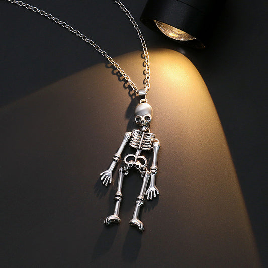 Halloween Ghost Festival Skull Bat Pumpkin Head Pendant Necklace