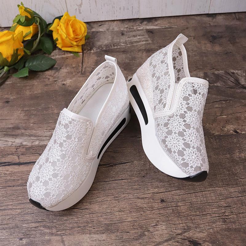 Ladies Cute Casual Lace Platform Sandal Pump Shoes