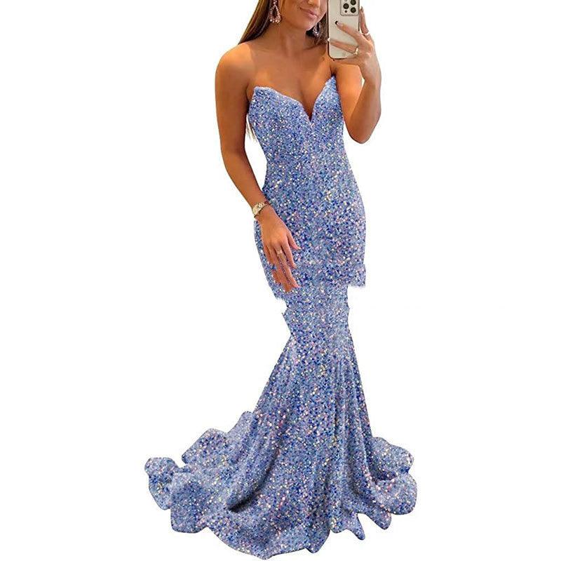 Ladies Sequin Formal Sexy Long  Evening Dresses-Prom Party Gowns