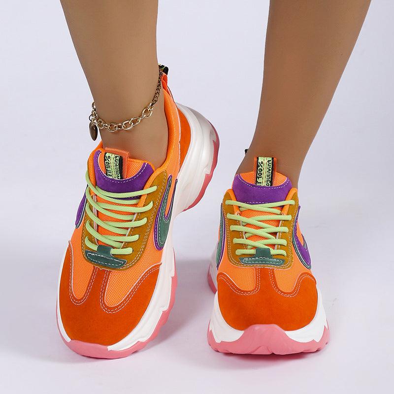 Ladies Casual Bright Lightweight Thick Bottom Running Sports Trainers