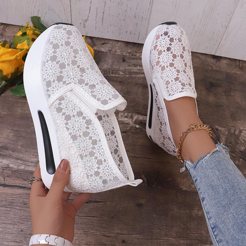 Ladies Cute Casual Lace Platform Sandal Pump Shoes