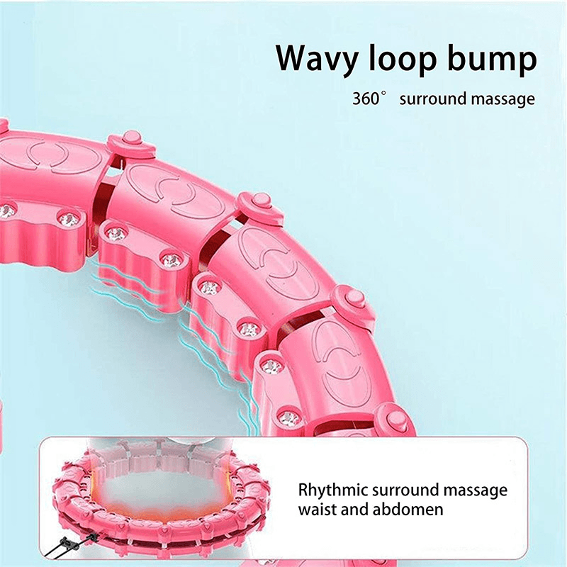 Weight Loss Smart Weighted Fitness Hoops Equipment Infinity Hoop Plus Size Detachable 24 Knots, Abdomen Fitness, For Beginners