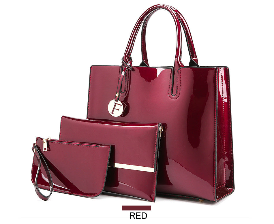 Patent Leather Handbags 3 Sets