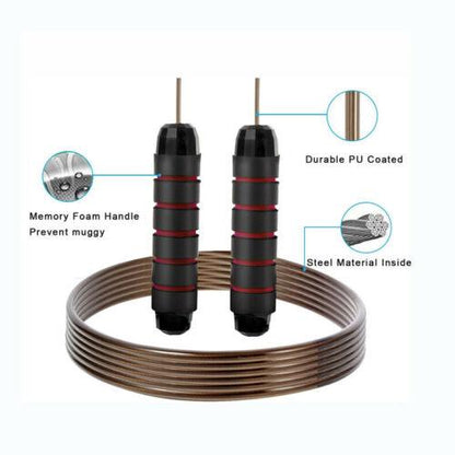 Jumping Rope Cable With Ball Bearings Steel Tangle-Free Rapid Speed