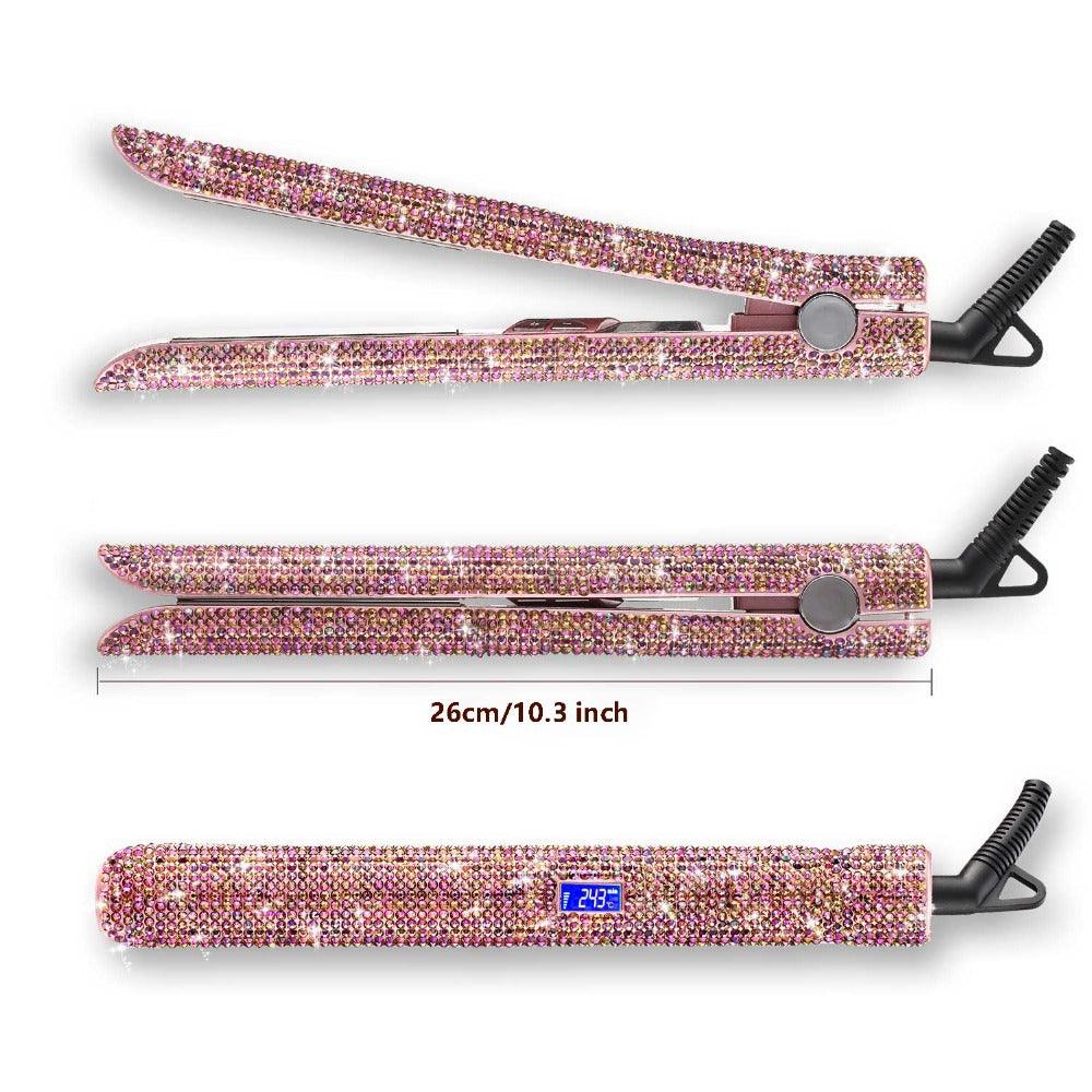 Hair Straightener Professional Glitter Flat Iron Titanium Plate Diamond