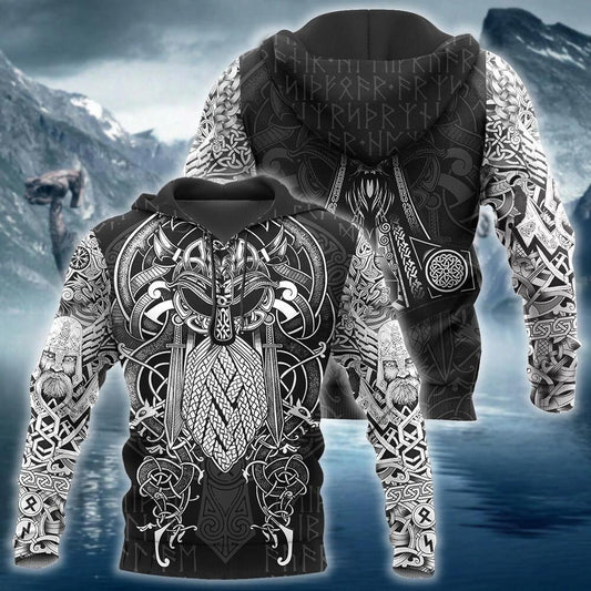 Unisex Viking Odin Best Viking Tattoo 3D Hoodies Hipster Streetwear Outfit