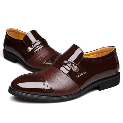 Mens Business Casual Formal Patent Leather Shoes