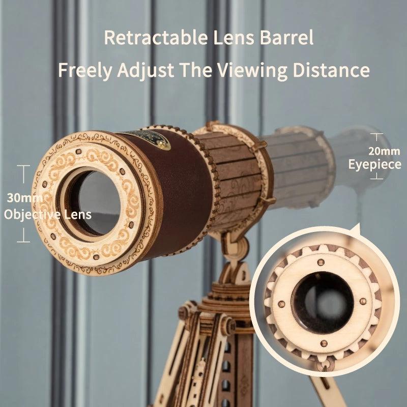 Children's Toys Monocular Telescope 3D Wooden Puzzle Game Assembly