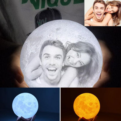 Rambery Moon Lamp 3D Print Night Light Rechargeable 3 Colour Tap Control Lamp Lights