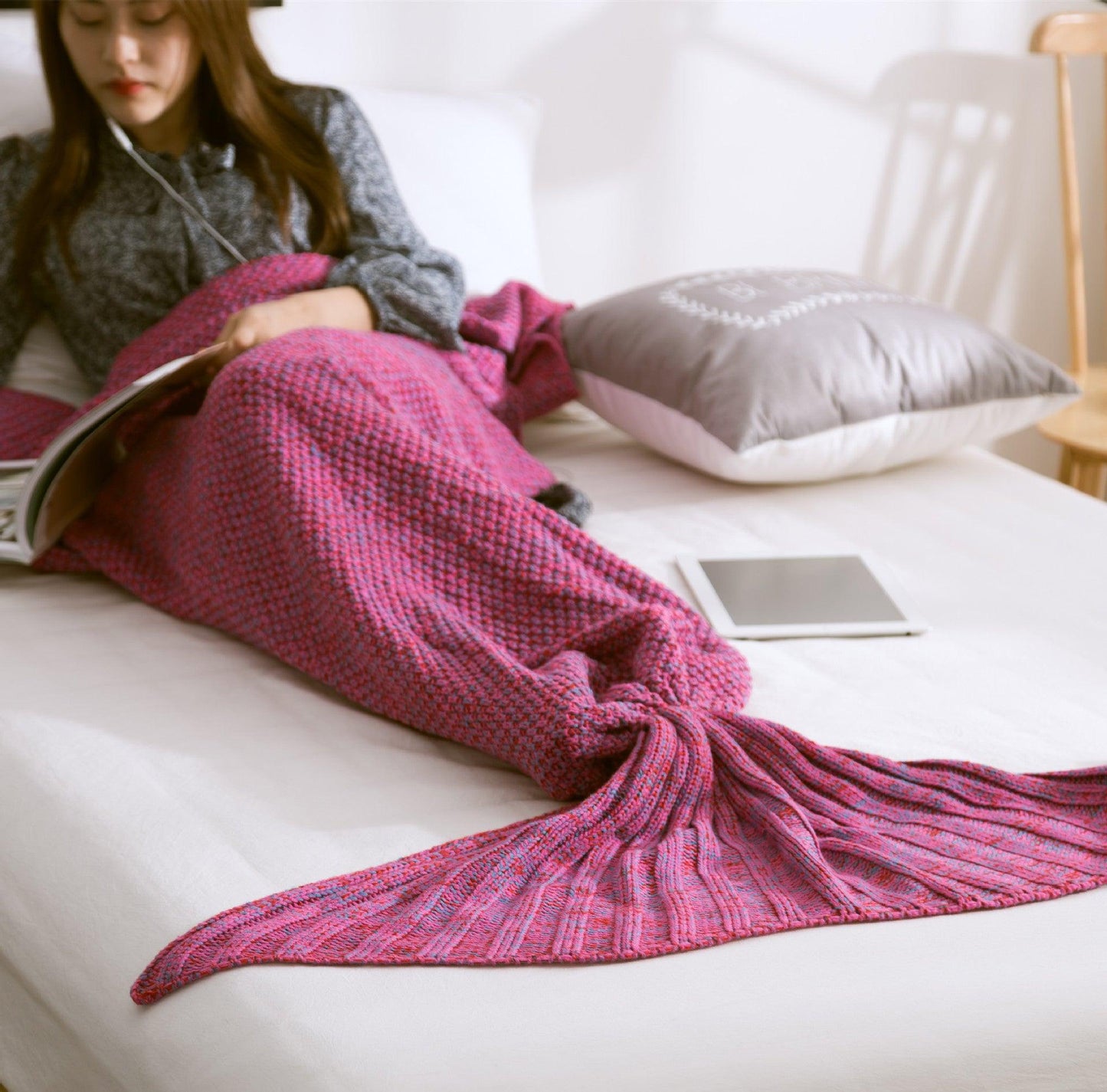 Mermaid Tail Knitted Crochet Super Soft Sleeping Blankets