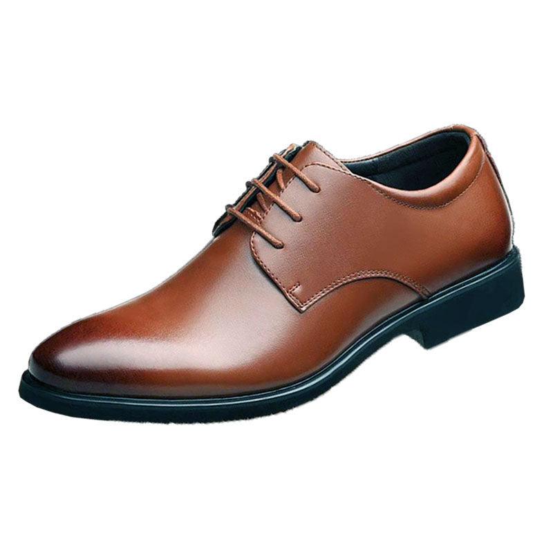 Mens Oxford Leather Lace Up Dress Shoes - Plus Size