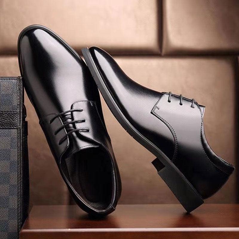 Mens Oxford Leather Lace Up Dress Shoes - Plus Size