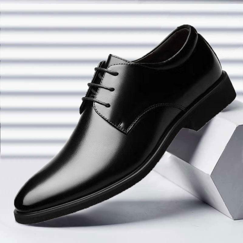 Mens Oxford Leather Lace Up Dress Shoes - Plus Size