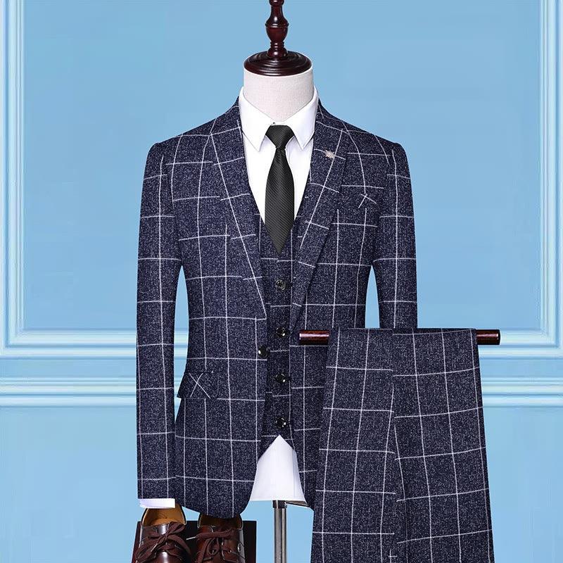 Mens Classic Checked 3Pc -Professional Suits