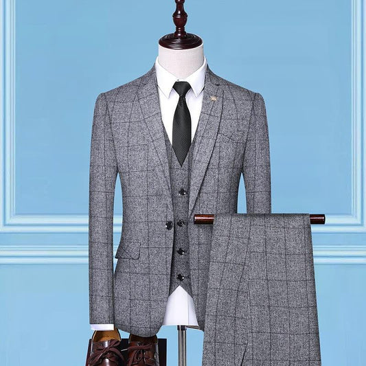 Mens Classic Checked 3Pc -Professional Suits