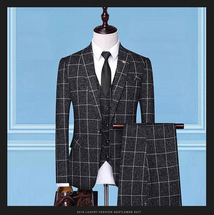 Mens Classic Checked 3Pc -Professional Suits