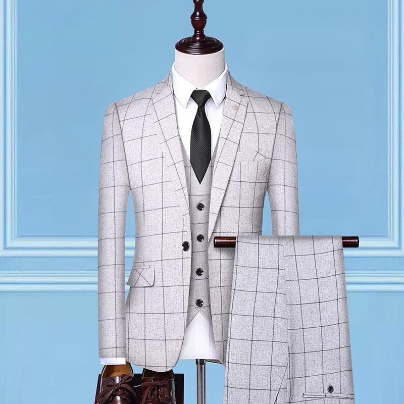 Mens Classic Checked 3Pc -Professional Suits