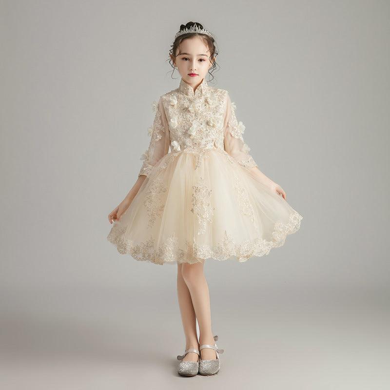 Girls Beautiful Stunning Fluffy Gauze Flower Detail Princess Dress