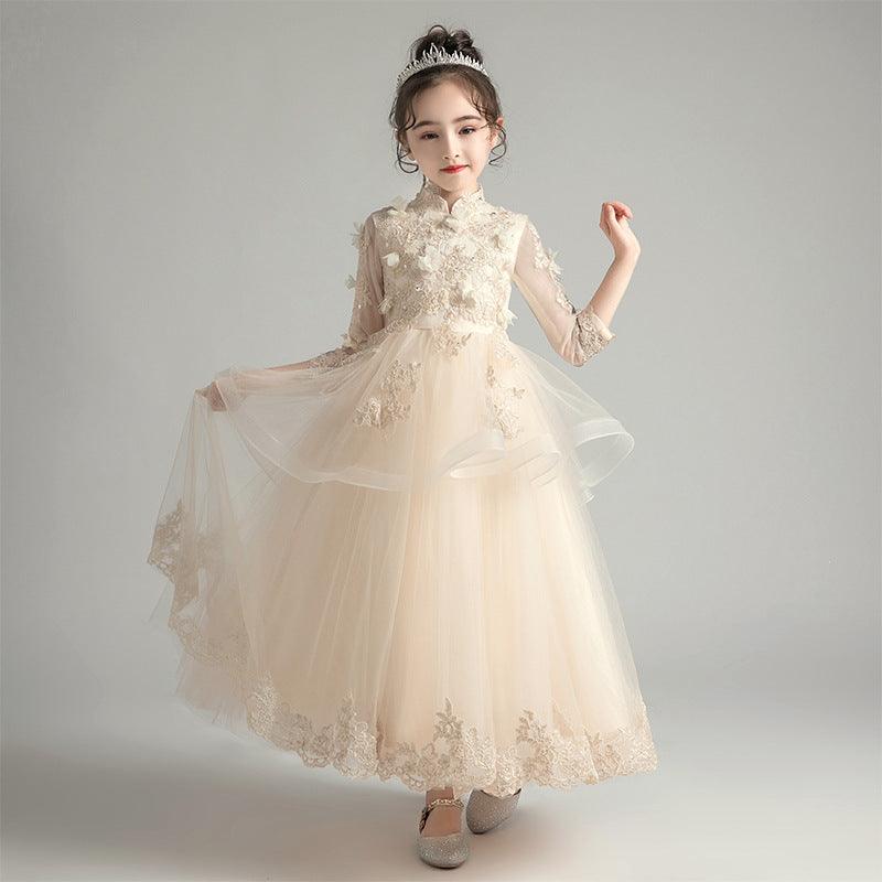 Girls Beautiful Stunning Fluffy Gauze Flower Detail Princess Dress