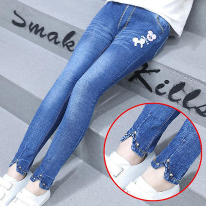 Girls"  New Fashion Five Pointed Star Skinny Jeans