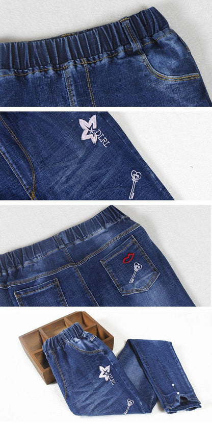 Girls"  New Fashion Five Pointed Star Skinny Jeans