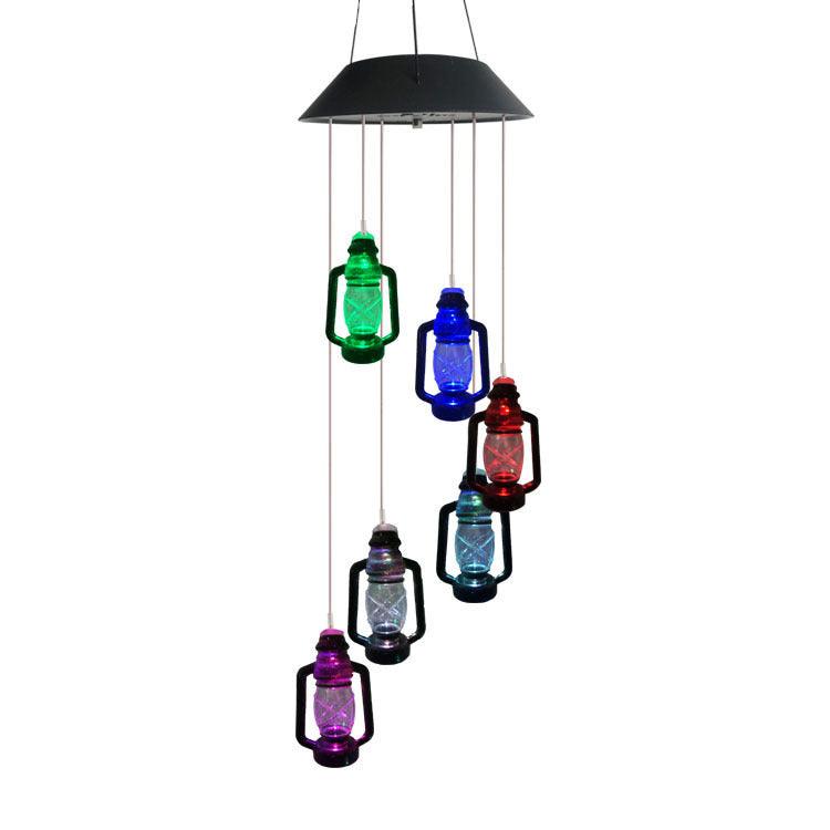 Colour-Changing Solar-Powered Lanterns Wind Chime Mobile with LED Lighting