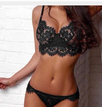 Ladies Sexy Lace Mesh Lingerie Set