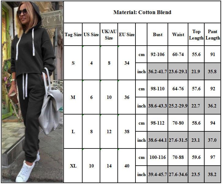 Ladies Casual Trend Drawstring Sweatshirt Stitching Sports Tracksuit