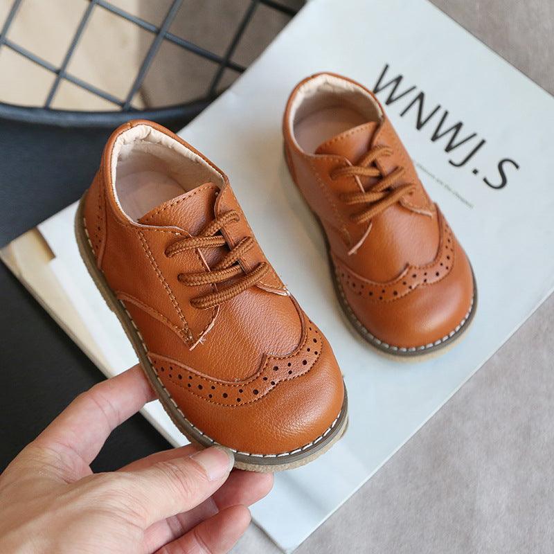 Boys Leather Oxford Style Shoes 4-6 Years