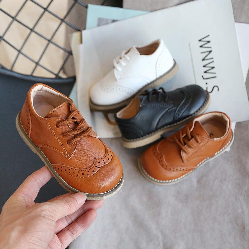 Boys Leather Oxford Style Shoes 4-6 Years