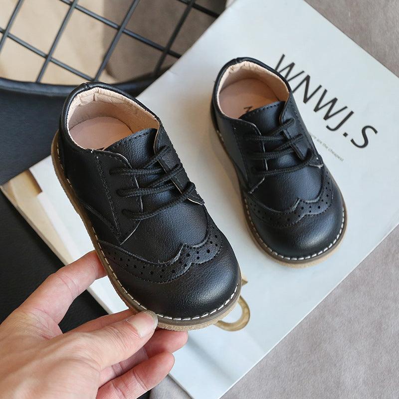 Boys Leather Oxford Style Shoes 4-6 Years