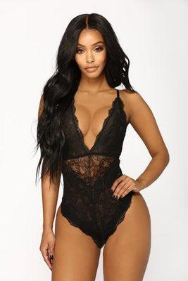 Ladies Spandex Lingerie Sexy Lace 1Pc Body Suit