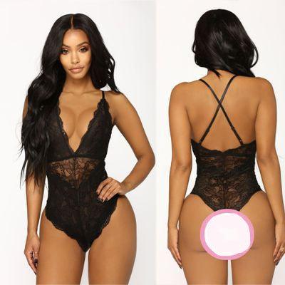 Ladies Spandex Lingerie Sexy Lace 1Pc Body Suit