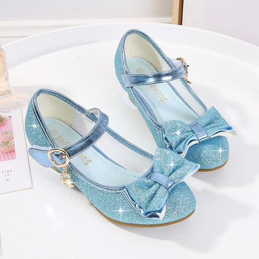 Stunning Elegant Girls Crystal Leather Shoes