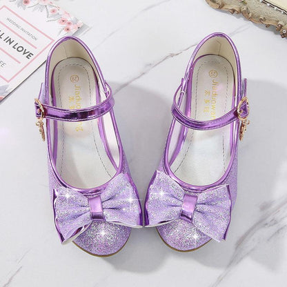 Stunning Elegant Girls Crystal Leather Shoes