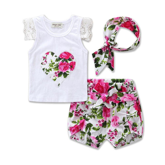 Girls Outfit Set - Love Print