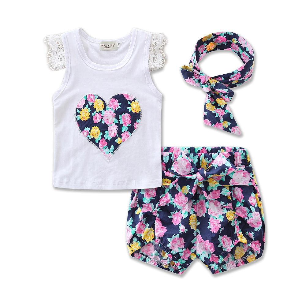 Girls Outfit Set - Love Print