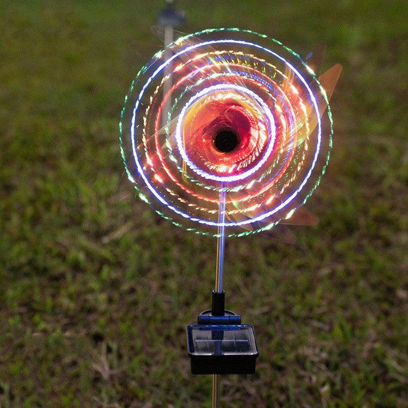 LED Solar Wind Spinner Light for Garden Paths, Outdoor Yards, Pinwheel Windmill Decorations, Patio, and Lawn