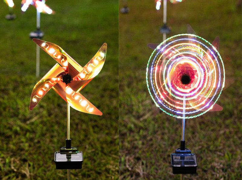 LED Solar Wind Spinner Light for Garden Paths, Outdoor Yards, Pinwheel Windmill Decorations, Patio, and Lawn