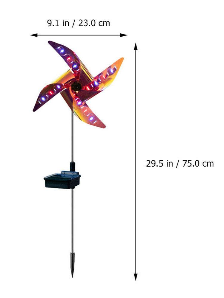 LED Solar Wind Spinner Light for Garden Paths, Outdoor Yards, Pinwheel Windmill Decorations, Patio, and Lawn