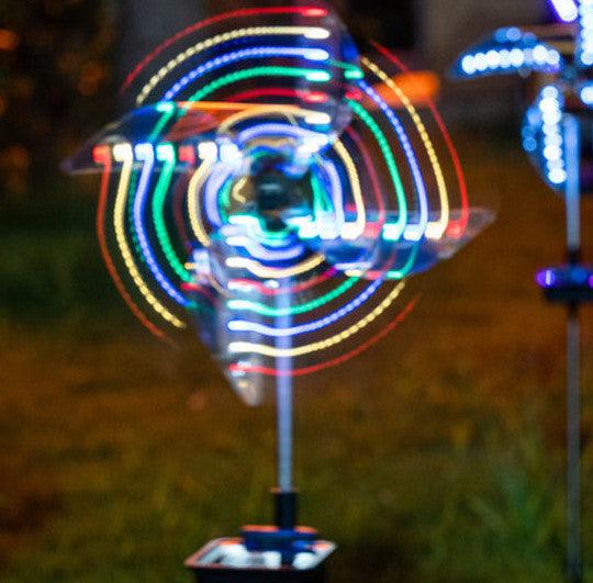 LED Solar Wind Spinner Light for Garden Paths, Outdoor Yards, Pinwheel Windmill Decorations, Patio, and Lawn