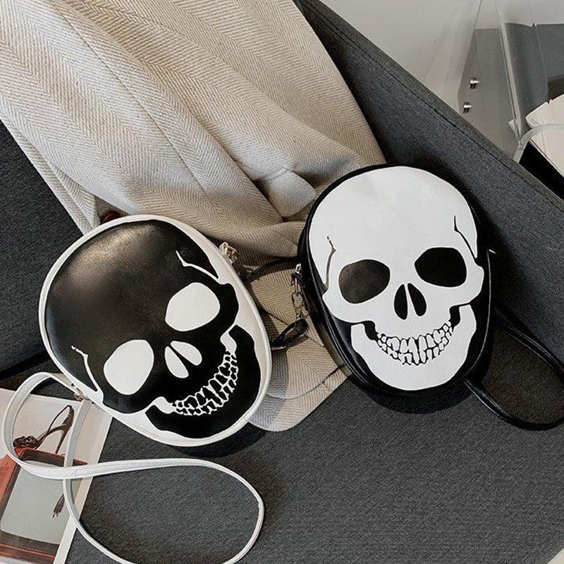 Halloween Skull Shoulder Bag: A Quirky Messenger Bag for Kids and Couples, Perfect for Outdoor Activities and Carrying Small Phones for Women.