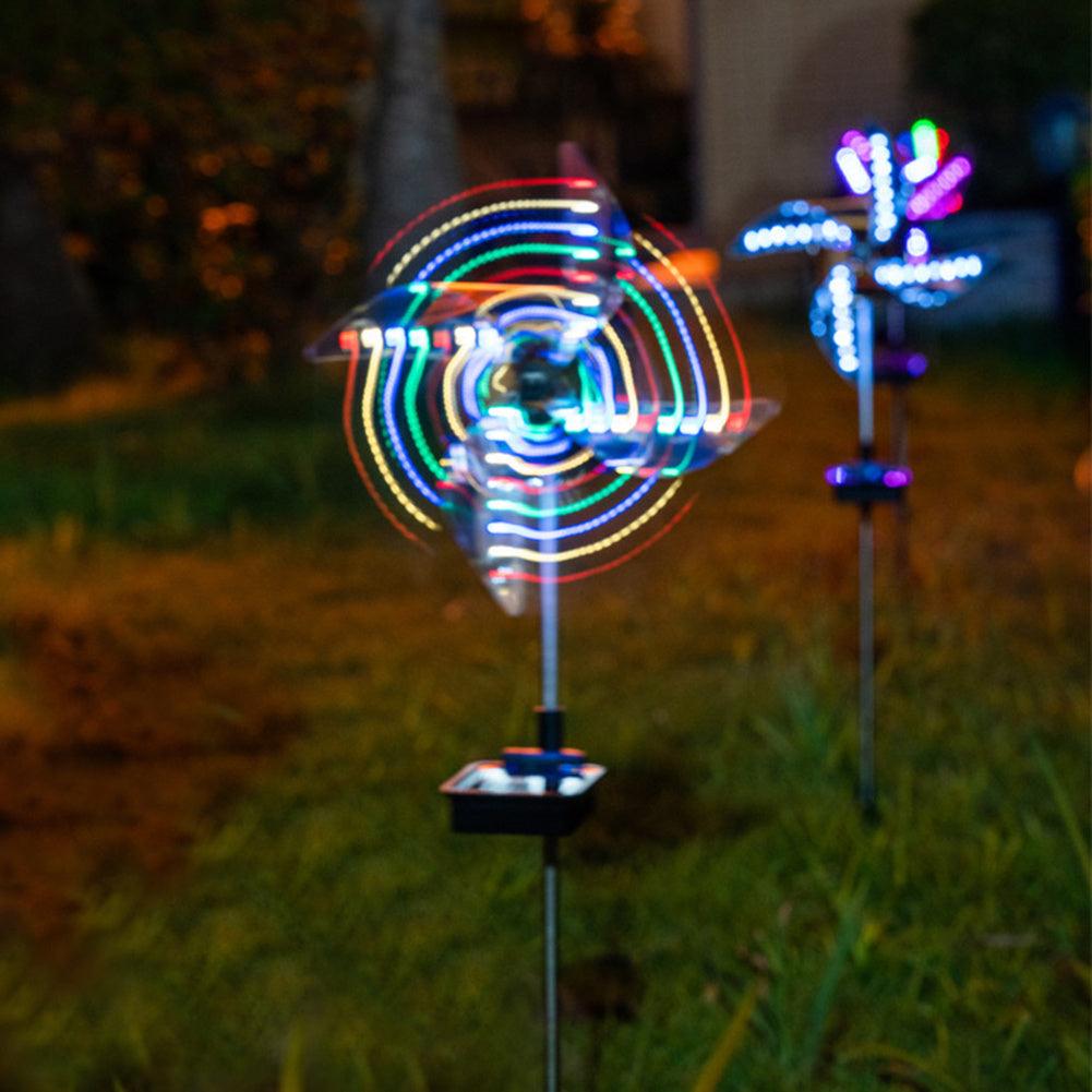 LED Solar Wind Spinner Light for Garden Paths, Outdoor Yards, Pinwheel Windmill Decorations, Patio, and Lawn