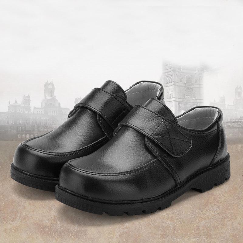 Boys Black Leather Single Shoes