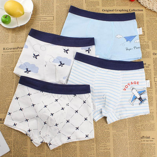 Boys Cartoon Cotton Boxer Shorts X 4