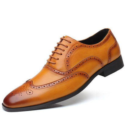 Mens British Block Oxford Style Carved Shoes