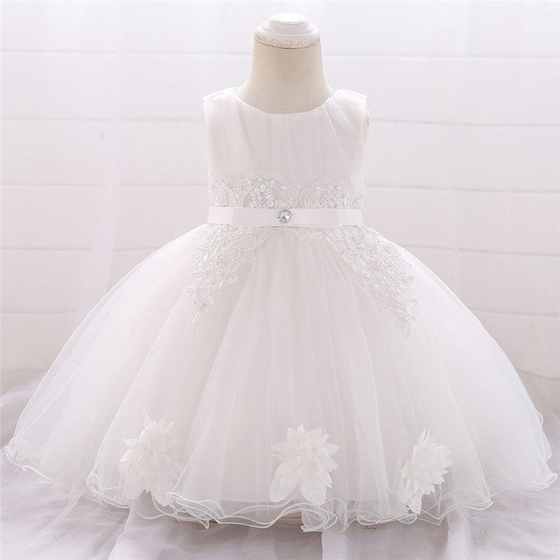 Girls Beautiful Embroidered Lace Princess Dress