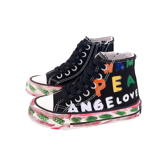 Unisex Canvas Casual High-top Graffiti Shoe Boots