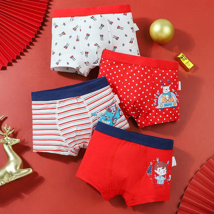 Boys Cartoon Cotton Boxer Shorts X 4