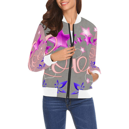 All Over Print Bomber Jacket for Women ( H19)